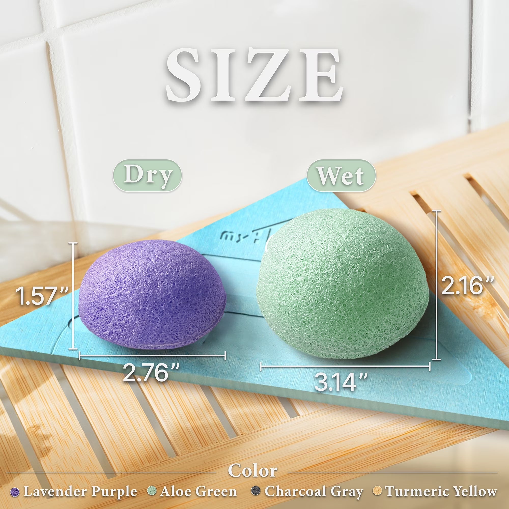 Natural Konjac Facial Sponges, Konjac Sponge, Konjac Facial Sponge, Face Sponge, Facial Sponge, 4Pc. Set
