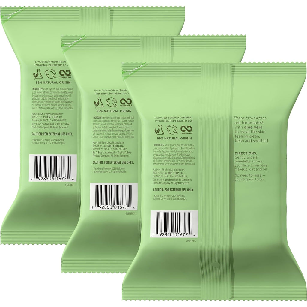 Soothing Fragrance Free Facial Towelettes, 30 Ct., | Plant Based Cloths, 99 Percent Natural Origin, Removes Make Up, Perfect for Sensitive Skin, All Skin Types