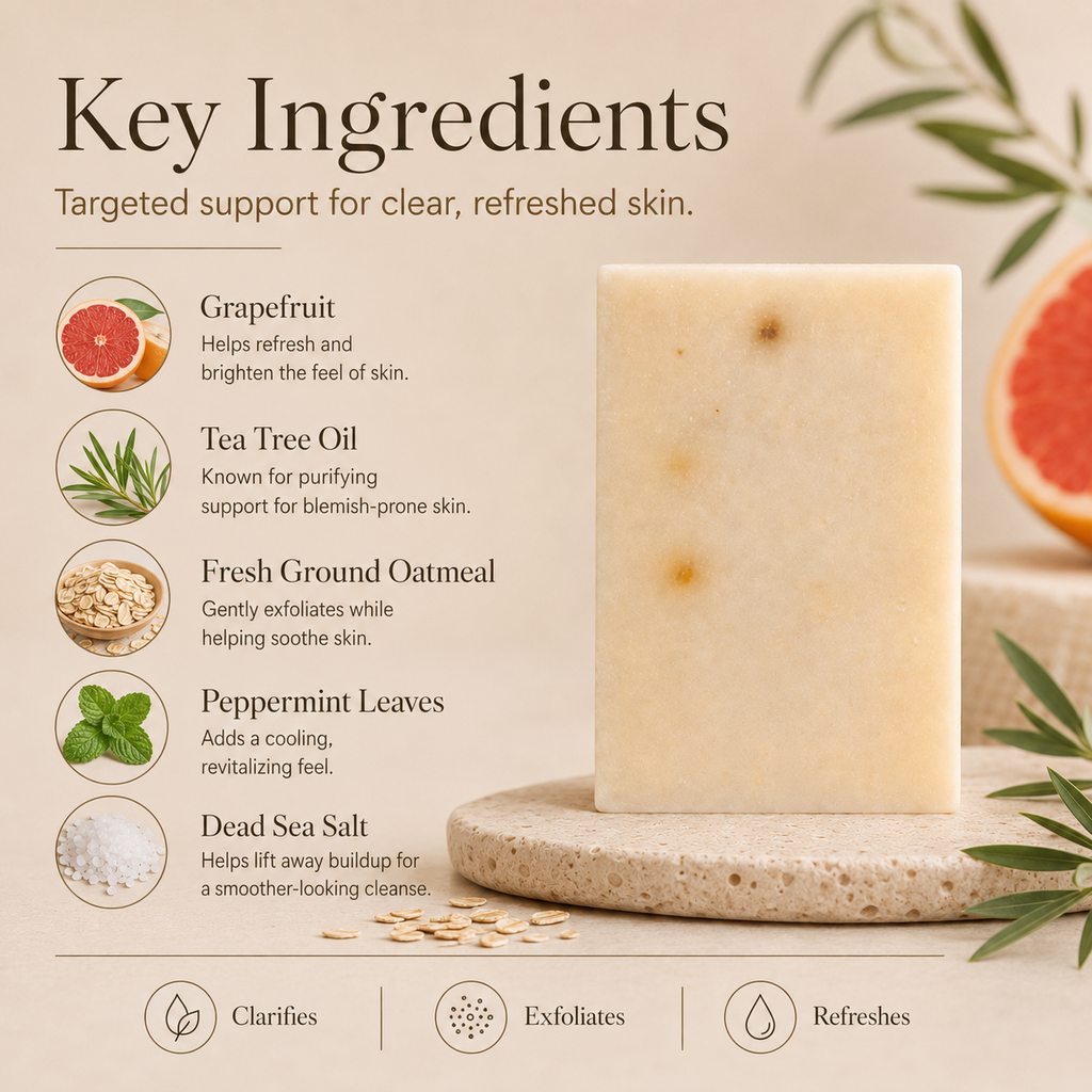 Grapefruit + Tea Tree Clarifying Bar