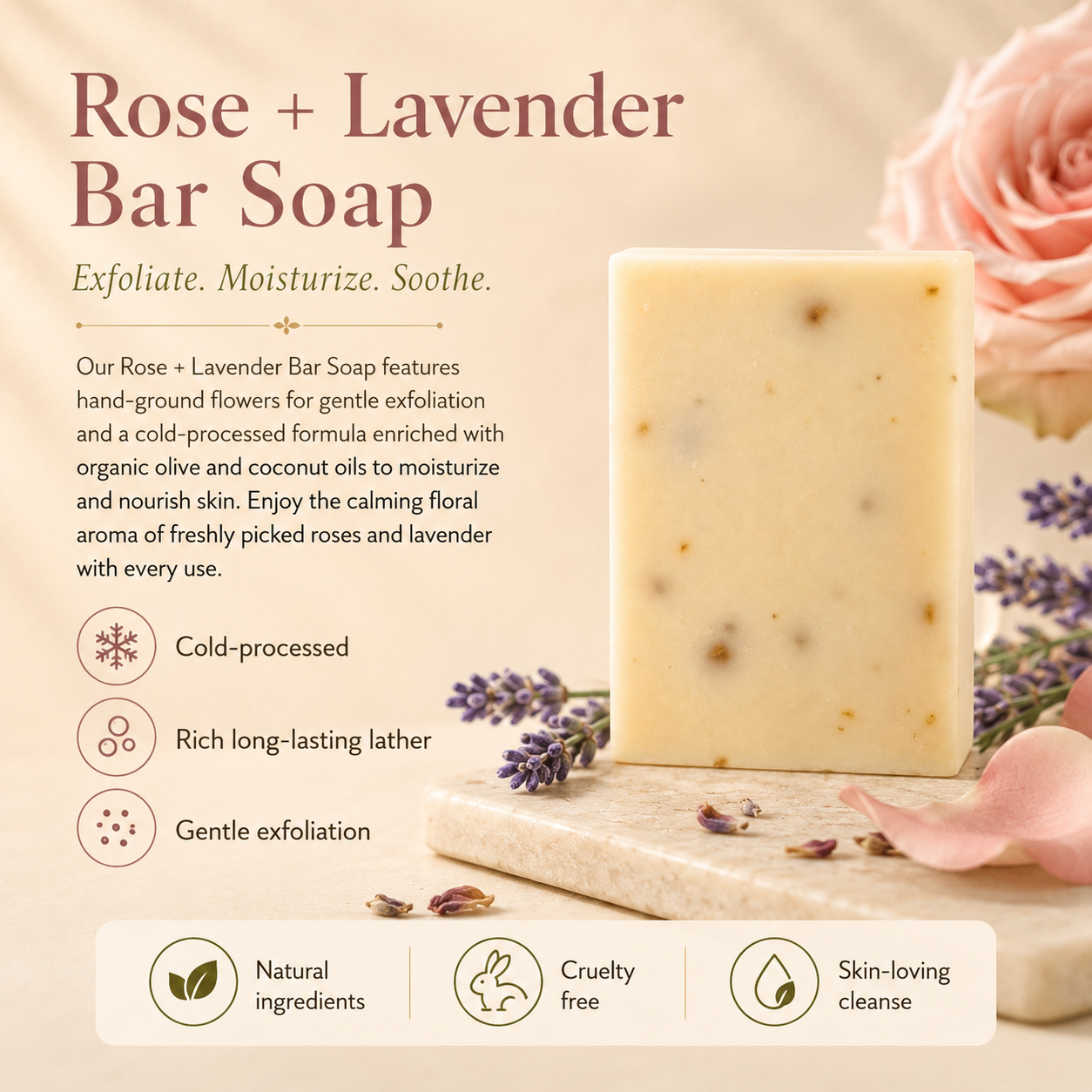 Rose + Lavender - Wildflower Bar
