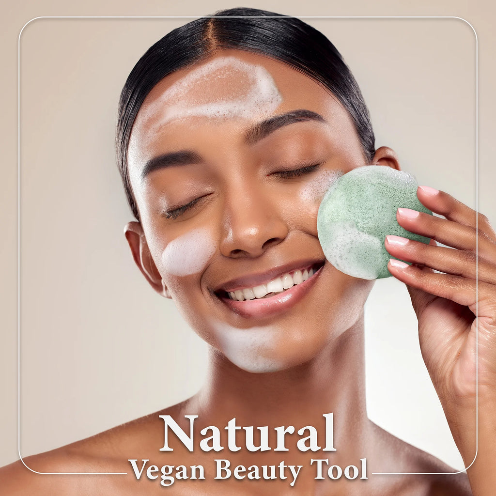 Natural Konjac Facial Sponges, Konjac Sponge, Konjac Facial Sponge, Face Sponge, Facial Sponge, 4Pc. Set